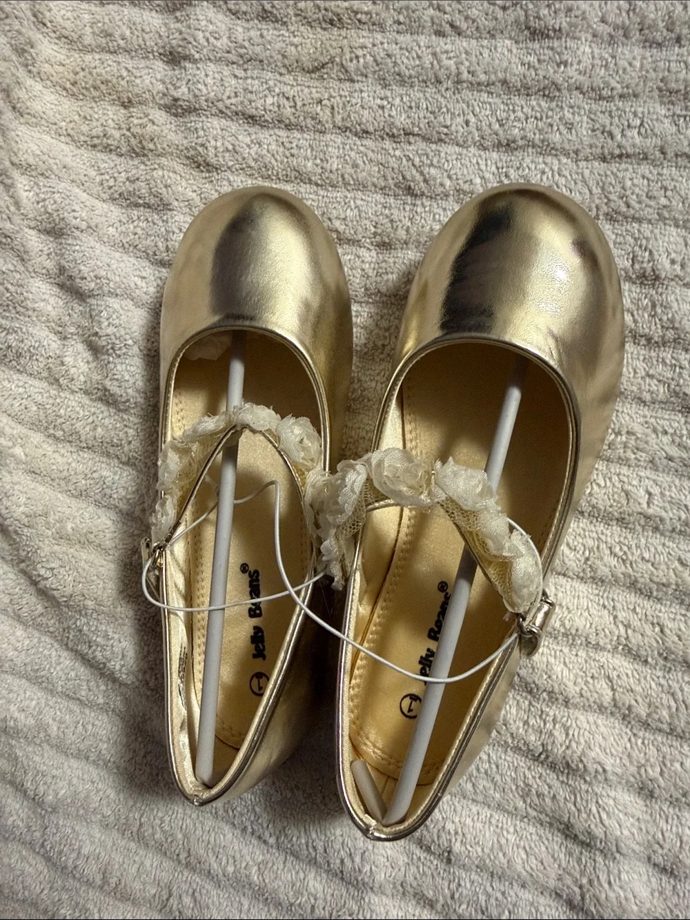 Jelly Beans Gold Girls Mary Jane Dress Shoes